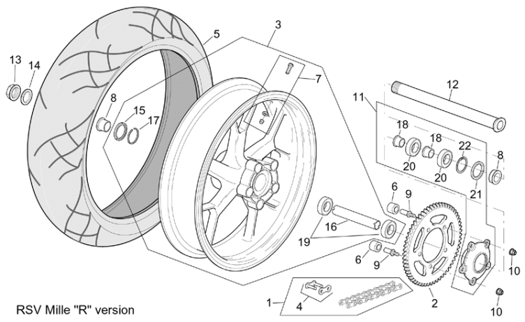 Picture of Τροχός πίσω έκδοση RSV Mille R