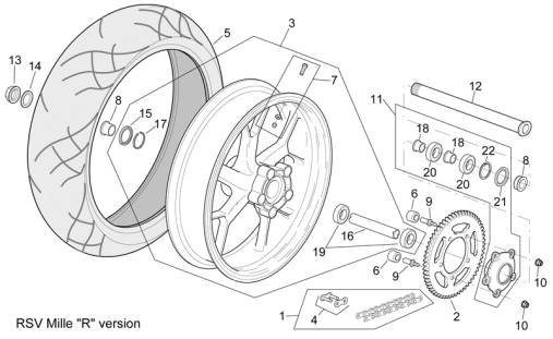 Picture of Τροχός πίσω έκδοση RSV Mille R