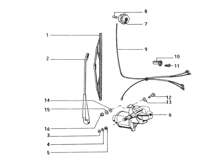 Picture of Windscreen wiper - roof lamp