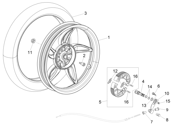 Picture of Τροχός πίσω - ταμπουρόφρενο