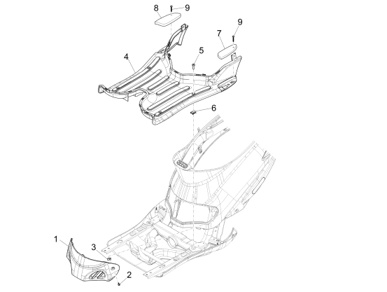 Picture of Central cover - Footrests