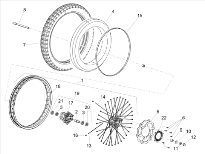 Εικόνα της ΑΚΤΙΝΑ ΜΠΡΟΣ ΤΡΟΧΟΥ RX-SX 125 3.2#246-2R000464