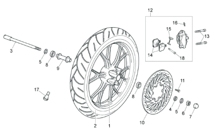 Εικόνα της ΑΞΟΝΑΣ ΜΠΡΟΣ ΤΡΟΧΟΥ GPR 50-125-TUONO 12-86190R