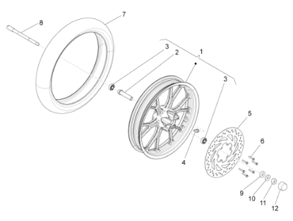 Εικόνα της ΑΞΟΝΑΣ ΜΠΡΟΣ ΤΡΟΧΟΥ GPR 50-125-TUONO 12-86190R