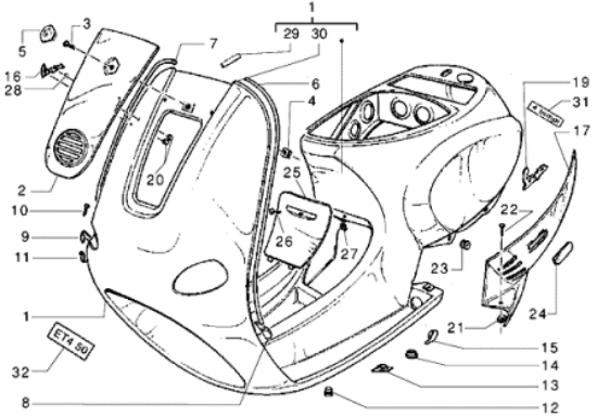 Εικόνα της ΠΛΑΙΣΙΟ ΠΟΔΙΑΣ VESPA ET4 ΔΕΞΙΟ-573002