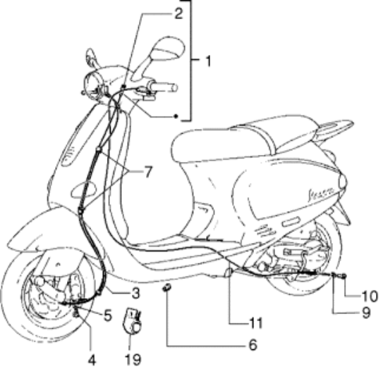 Εικόνα της ΝΤΙΖΑ ΚΟΝΤΕΡ VESPA ΕΤ4-ΕΤ2 1095mm-56116R