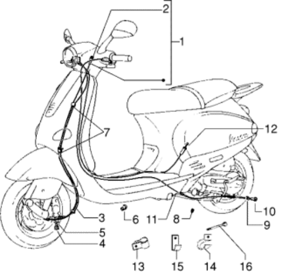 Εικόνα της ΝΤΙΖΑ ΚΟΝΤΕΡ VESPA ΕΤ4-ΕΤ2 1095mm-56116R