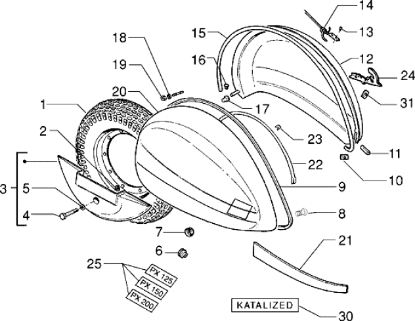 Εικόνα της ΚΑΠΑΚΙ ΜΟΝΩΤΙΚΟ ΠΛΕΥΡΟΥ VESPA PXE-436545