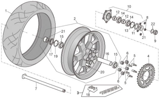 Εικόνα της ΒΑΣΗ ΓΡΑΝΑΖΙΟΥ ΠΙΣΩ ΤΡΟΧΟΥ MOTO 750-1200-AP81257305