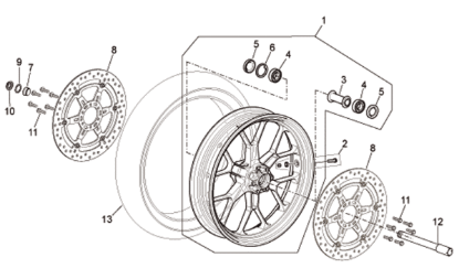 Εικόνα της ΑΞΟΝΑΣ ΜΠΡΟΣ ΤΡΟΧΟΥ MOTO 750-1200-85263R