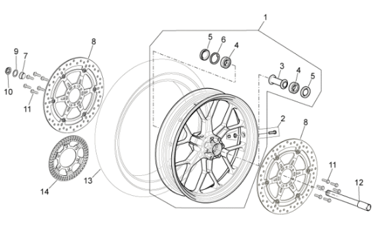 Εικόνα της ΑΞΟΝΑΣ ΜΠΡΟΣ ΤΡΟΧΟΥ MOTO 750-1200-85263R