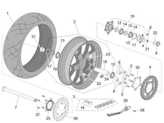 Εικόνα της ΒΑΣΗ ΓΡΑΝΑΖΙΟΥ ΠΙΣΩ ΤΡΟΧΟΥ MOTO 750-1200-AP81257305