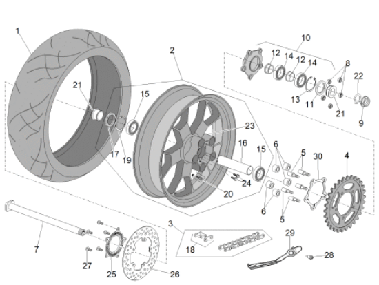 Εικόνα της ΠΑΞΙΜΑΔΙ ΠΙΣΩ ΤΡΟΧΟΥ RSV M 25 X 1,5-AP8152324