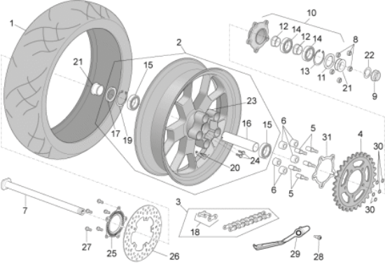 Εικόνα της ΠΑΞΙΜΑΔΙ ΠΙΣΩ ΤΡΟΧΟΥ RSV M 25 X 1,5-AP8152324