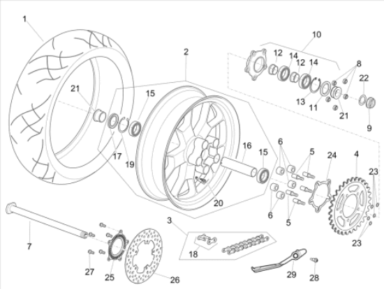 Εικόνα της ΒΑΣΗ ΓΡΑΝΑΖΙΟΥ ΠΙΣΩ ΤΡΟΧΟΥ MOTO 750-1200-AP81257305