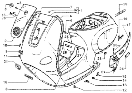 Εικόνα της ΠΛΕΥΡΟ ΑΡ VESPA ΕΤ2-ET4 ΓΚΡΙ ΣΑΓΡΕ-297282000D