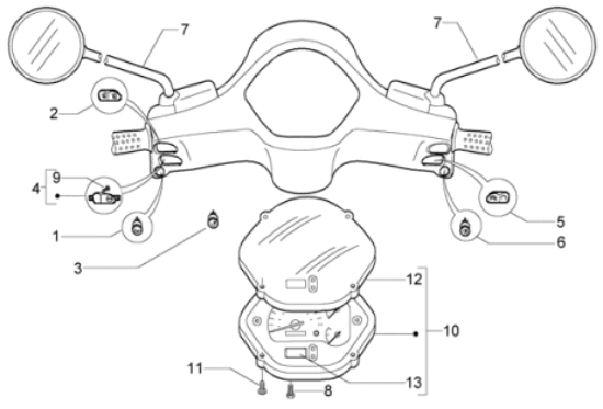 Εικόνα της ΚΑΘΡΕΠΤΗΣ VESPA GT 125-200 ΔΕΞΙΟΣ-CM073405