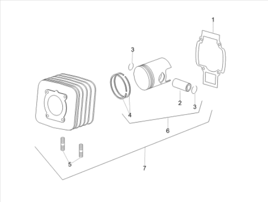 Εικόνα της ΚΙΤ ΚΥΛΙΝΔΡΟΣ DR 48mm SCOOTER50 TYPHOON-DR00086