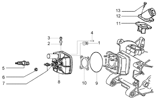 Εικόνα της ΚΕΦΑΛΗ ΚΥΛΙΝΔΡΟΥ SCOOTER 50 2T ΥΓΡ 7/99>-8264906