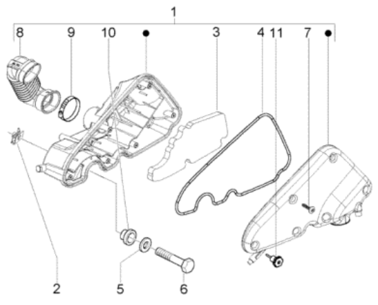 Εικόνα της ΘΑΛΑΜΟΣ ΦΙΛΤΡΟΥ FLY 50 4T-VESPA LX 50 4T-B013357