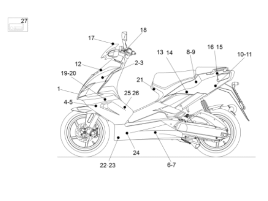 Εικόνα της ΑΥΤ/ΤΟ ΠΛΕΥΡΟΥ ΑΡ SR 50 APRILIA WHITE-2H000304