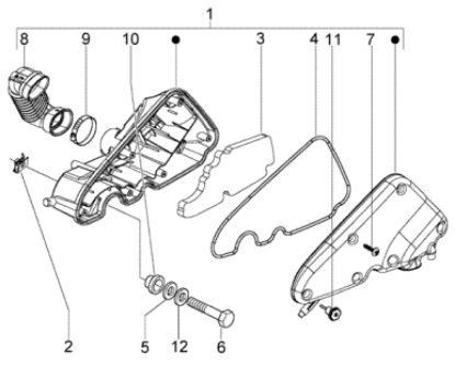 Εικόνα της ΘΑΛΑΜΟΣ ΦΙΛΤΡΟΥ FLY 50 4T-VESPA LX 50 4T-B013357