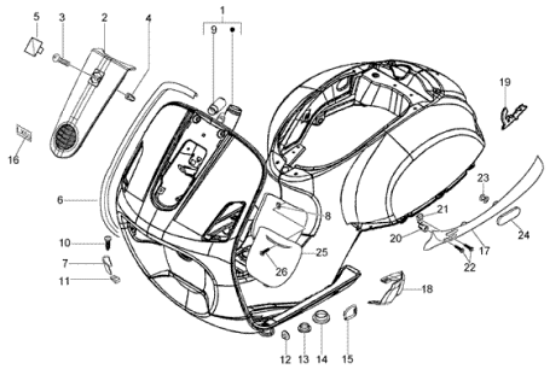 Εικόνα της ΠΛΕΥΡΟ ΔΕ VESPA LX 50 ΜΑΥΡΟ-622902000P