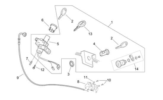 Εικόνα της ΚΛΕΙΔΙ ΑΚΑΤΕΡΓ APRILIA SCAR/ATL/SP CITY-AP8104613