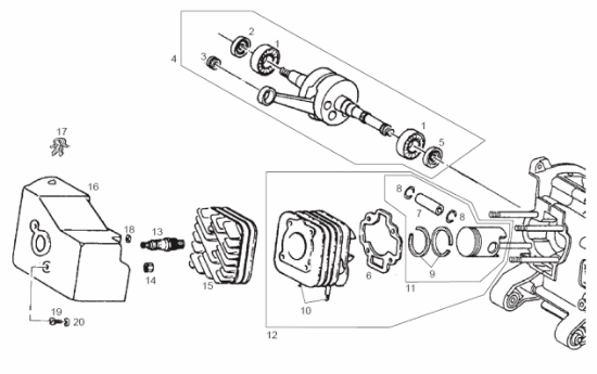 Εικόνα της ΚΙΤ ΚΥΛΙΝΔΡΟΣ DR 48mm SCOOTER50 TYPHOON-DR00086