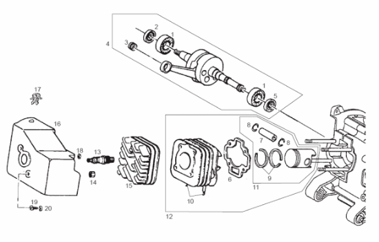 Εικόνα της ΚΙΤ ΚΥΛΙΝΔΡΟΣ DR 48mm SCOOTER50 TYPHOON-DR00086