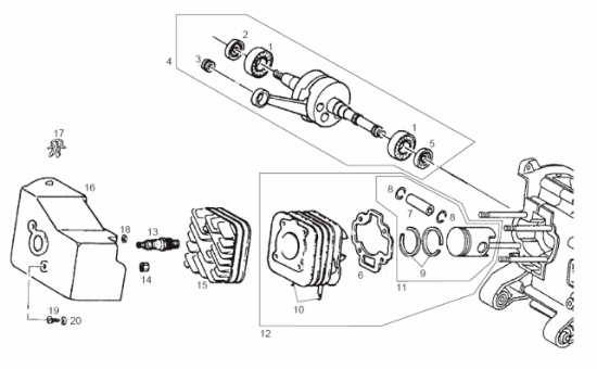 Εικόνα της ΚΙΤ ΚΥΛΙΝΔΡΟΣ DR 48mm SCOOTER50 TYPHOON-DR00086