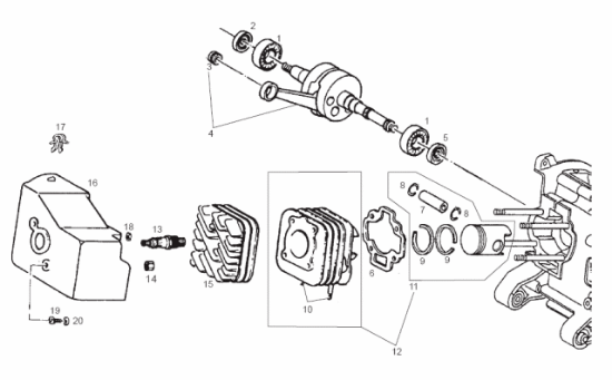 Εικόνα της ΚΙΤ ΚΥΛΙΝΔΡΟΣ DR 48mm SCOOTER50 TYPHOON-DR00086