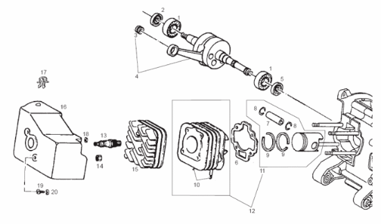 Εικόνα της ΚΙΤ ΚΥΛΙΝΔΡΟΣ DR 48mm SCOOTER50 TYPHOON-DR00086