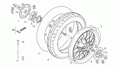 Εικόνα της ΑΚΤΙΝΑ ΠΙΣΩ ΤΡΟΧΟΥ MOTO 6,5 L=184-AP8108658