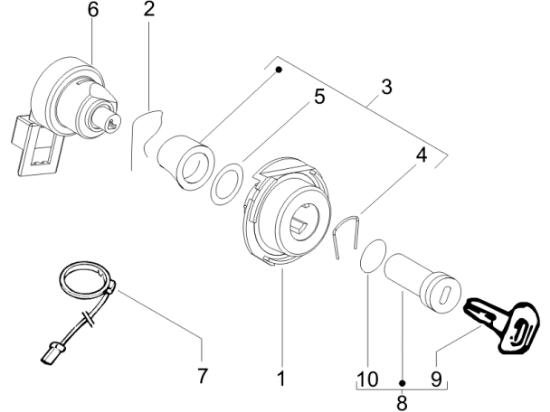 Εικόνα της ΚΕΡΑΙΑ IMMΟΒΙL SCOOTER 125<>800 ΜΕ ΚΑΛΩΔ-1D003415R