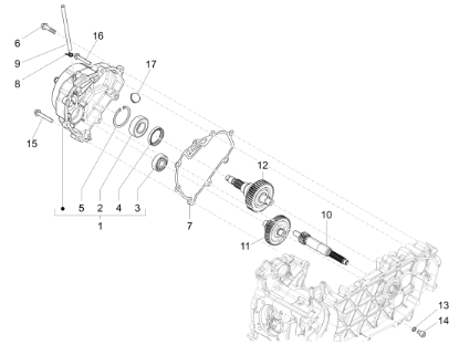 Εικόνα της ΑΞΟΝΑΣ ΔΙΑΦΟΡΙΚΟΥ SCOOTER 125 4T 3V Z=15-1A000718