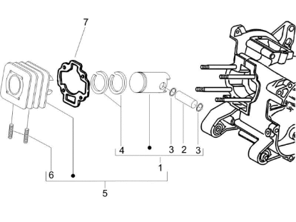 Εικόνα της ΚΙΤ ΚΥΛΙΝΔΡΟΣ DR 48mm SCOOTER50 TYPHOON-DR00086