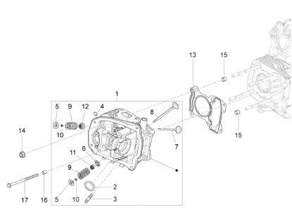 Εικόνα της ΚΕΦΑΛΗ ΚΥΛΙΝΔΡΟΥ SCOOTER 125<>150 4T 3V-1A006944