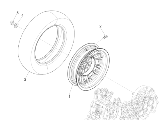 Εικόνα της ΤΡΟΧΟΣ ΠΙΣΩ VESPA SPRINT ΜΑΥΡΟΣ-1C00499100090