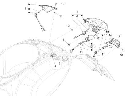 Εικόνα της ΦΑΝΟΣ ΠΙΣΩ VESPA PRIM-SPRINT-ELET ΜΕ LED-1D002118