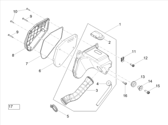 Εικόνα της ΦΥΣΟΥΝΑ ΘΑΛΑΜΟΥ ΦΙΛΤΡΟΥ GILERA SMT-RCR-00H03207261