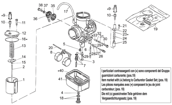 Εικόνα της ΣΕΤ ΦΛΑΝΤΖΕΣ ΚΑΡΜΠ RS 125 99-05/MG V65-AP8106801