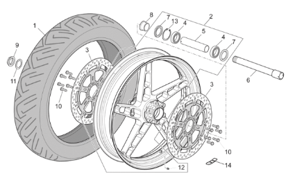 Εικόνα της ΑΞΟΝΑΣ ΜΠΡΟΣ ΤΡΟΧΟΥ MOTO 750-1200-85263R