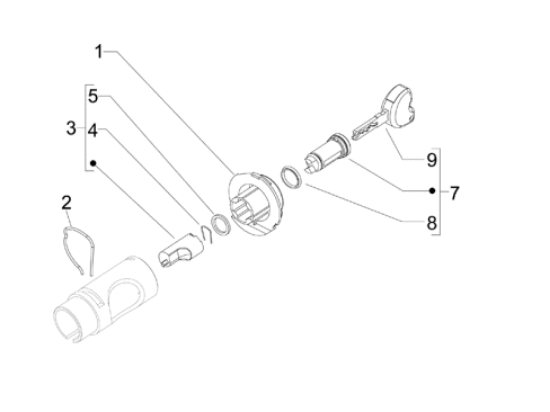 Εικόνα της ΒΑΣΗ ΚΛΕΙΔ ΟΝ-OFF SCOOTER 100<>150 4T 3-1B002609R