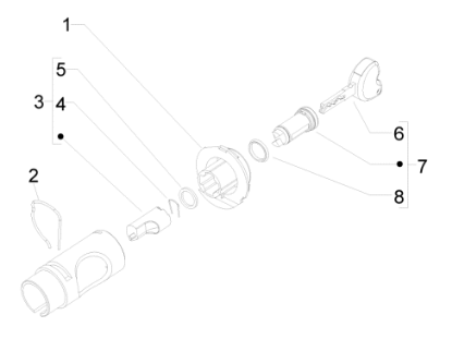 Εικόνα της ΒΑΣΗ ΚΛΕΙΔ ΟΝ-OFF SCOOTER 100<>150 4T 3-1B002609R
