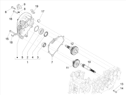 Εικόνα της ΑΞΟΝΑΣ ΔΙΑΦΟΡΙΚΟΥ SCOOTER 125 4T 3V Z=15-1A000718