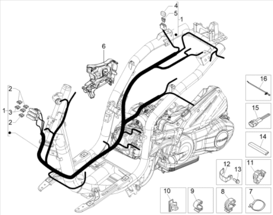 Εικόνα της ΦΙΣΑ ΚΑΛΩΔΙΩΝ PIAGGIO 1 ΚΟΜΠΛΕ-1D000167