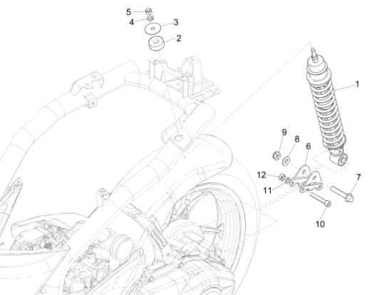 Εικόνα της ΒΑΣΗ ΠΙΣΩ ΑΜΟΡΤΙΣΕΡ LIBERTY 125-150 IGET-1C001005