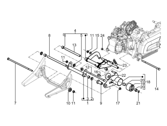 Εικόνα της ΜΠΡΑΤΣΟ ΚΙΝΗΤΗΡΑ BEVERLY 350 11-400 21-1C001297R5