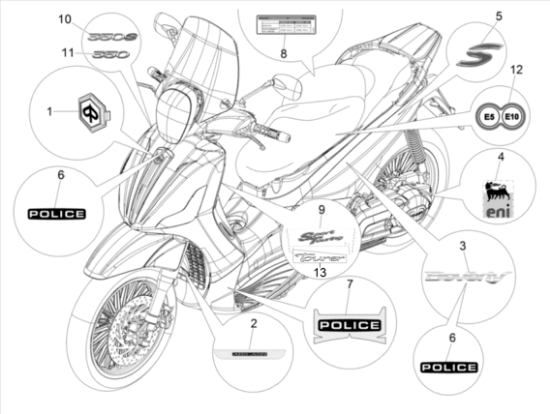 Εικόνα της ΑΥΤ/ΤΟ Tourer BEVERLY ΜΑΥΡΟ-2H003900